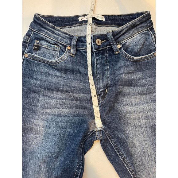 KanCan Womens Jeans Skinny Leg Raw Hem Stretch Distressed Mid Rise Blue Size 26 - Picture 4 of 10